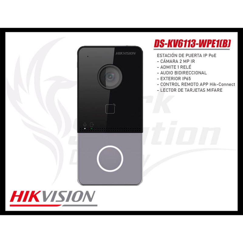 KIT-VIDEOPORTERO-IP-WIFI-FULL-HD-DS-KIS605-HIKVISION-LLAMADA-APP-NEGRO