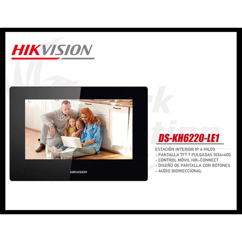 KIT-VIDEOPORTERO-IP-WIFI-FULL-HD-DS-KIS605-HIKVISION-LLAMADA-APP-NEGRO