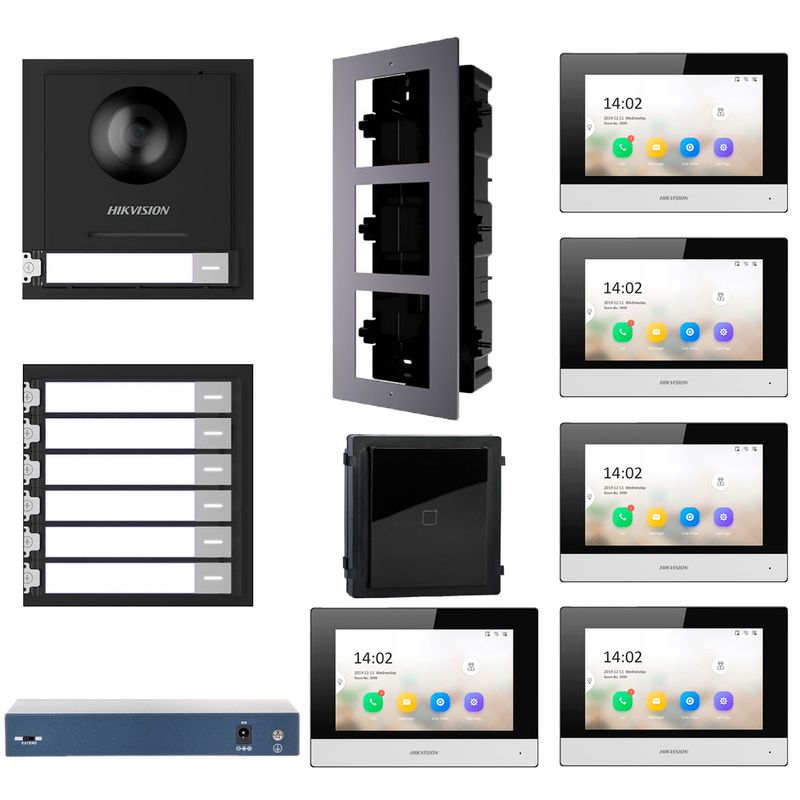 KIT-VIDEO-PORTERO-IP-MODULO-LECTOR-5-DEPARTAMENTOS-HIKVISION-1080P-APP