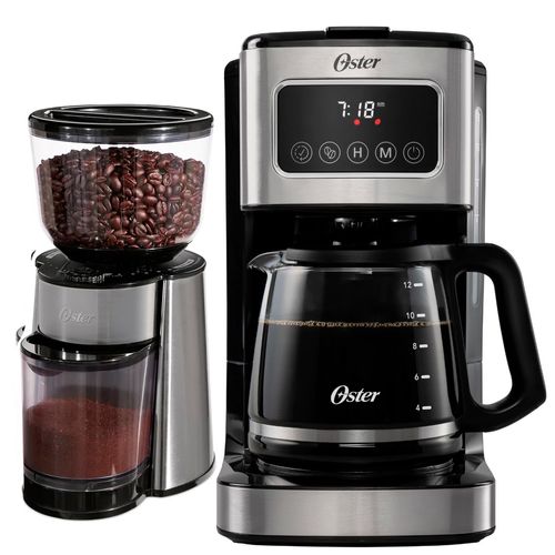 Cafetera Programable Oster 12 Tazas BVSTDC4403 + Molinillo de Café BVSTBMH23