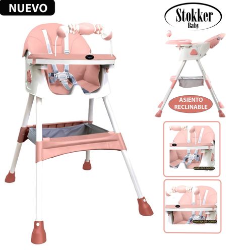 Silla de Comer VENUS Asiento Reclinable Rosado