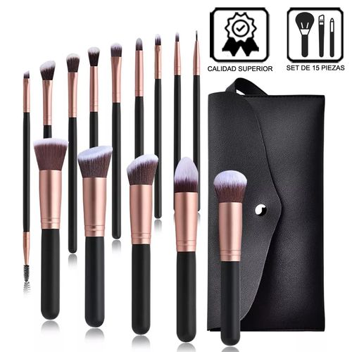 Brochas de Maquillaje Profesionales Set 15 Piezas MYC320003 Negro