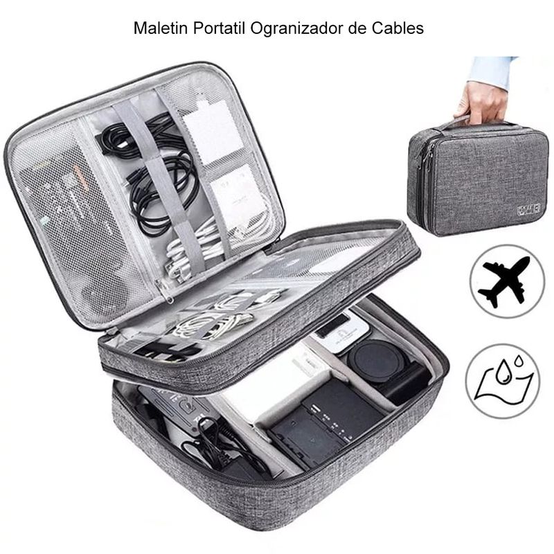 Maletin-Portatil-Organizador-de-Cables-2-Divisiones-Impermeable-FYI260007-Interlud-Gris