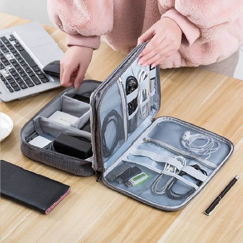 Maletin-Portatil-Organizador-de-Cables-2-Divisiones-Impermeable-FYI260007-Interlud-Gris