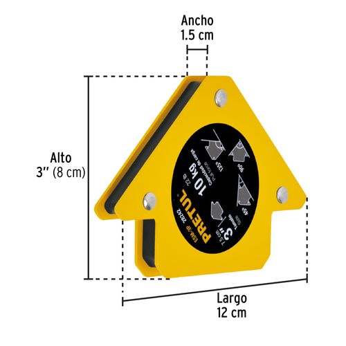 Escuadra magnética 3" para soldar, capacidad 20 kg, PRETUL truper