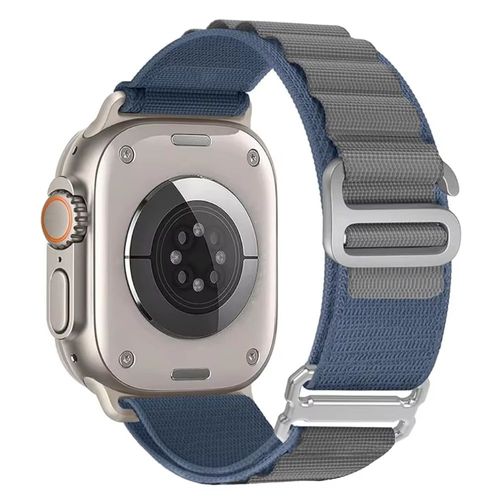 Correa Alpine Loop And Hook Para Apple Watch Color Azul Gris