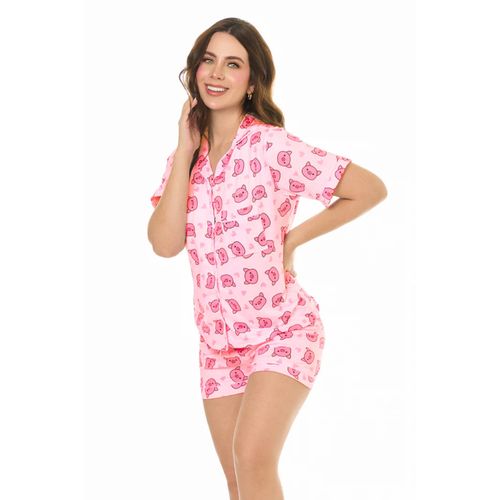 Pijama Conjunto Camisa, Short y Pantalón con Diseños Kawai