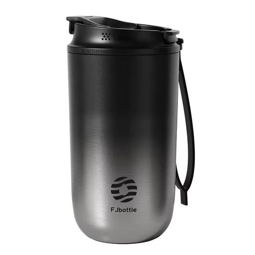 FJBottle - Botella Mug Témico KJ-MM-450-BLK acero con tapa de tritán 450ml - Negro
