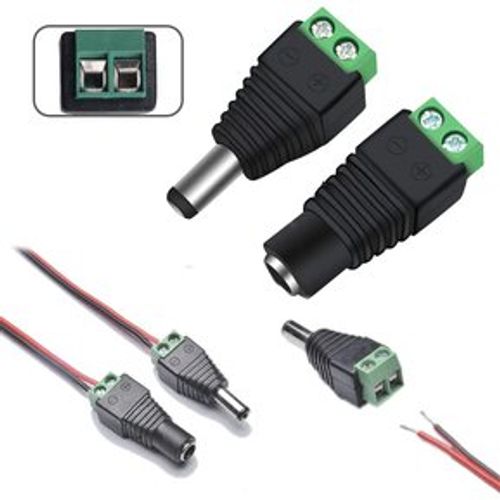 10 pares conector hembra macho DC para cable de camara CCTV tiras led