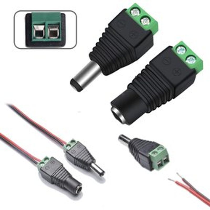 10-pares-conector-hembra-macho-DC-para-cable-de-camara-CCTV-tiras-led