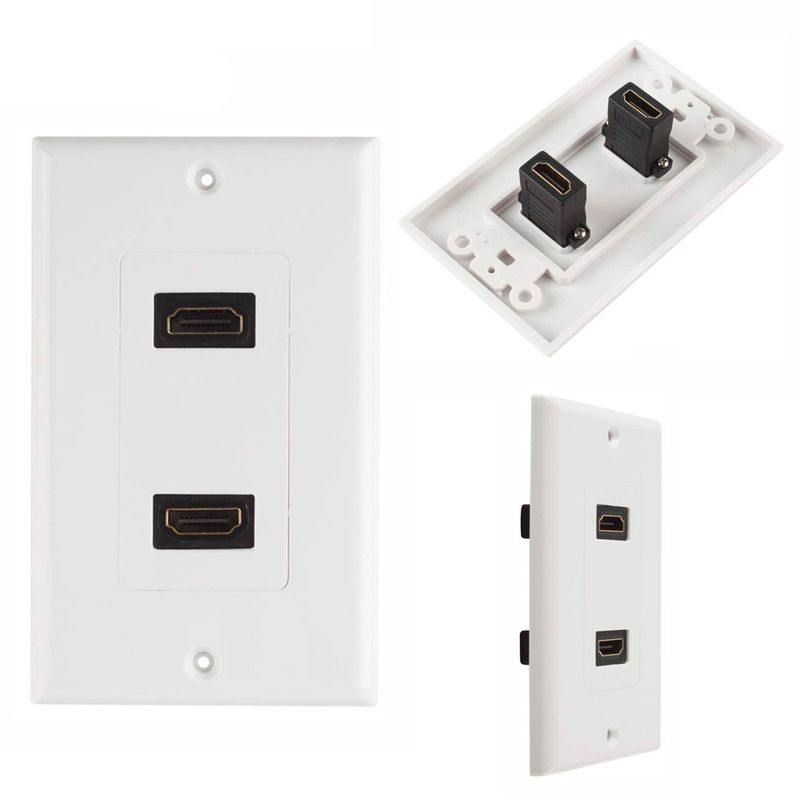 Placa-ABS-HDMI-Faceplate-Hdmi-Hembra-2-Puestos-1080P-TRAUTECH-EMPALME