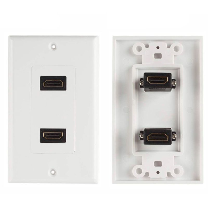 Placa-ABS-HDMI-Faceplate-Hdmi-Hembra-2-Puestos-1080P-TRAUTECH-EMPALME