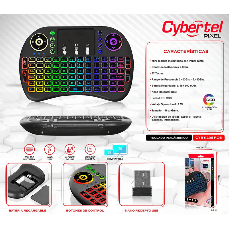 Mini-Teclado-Inalambrico-Cybertel-Cyb-k236-Touch