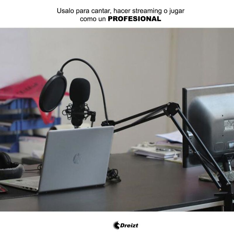 Microfono-Profesional-Condensador-Dreizt-Bm800-Estudio-Tiktok-Youtube-Black