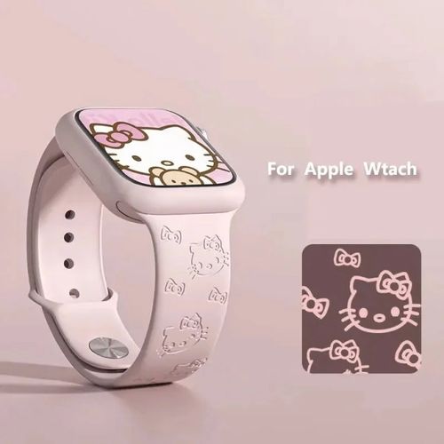 Correa Para Apple Watch 42-44-45-49 / Palo Rosa Hello Kitty