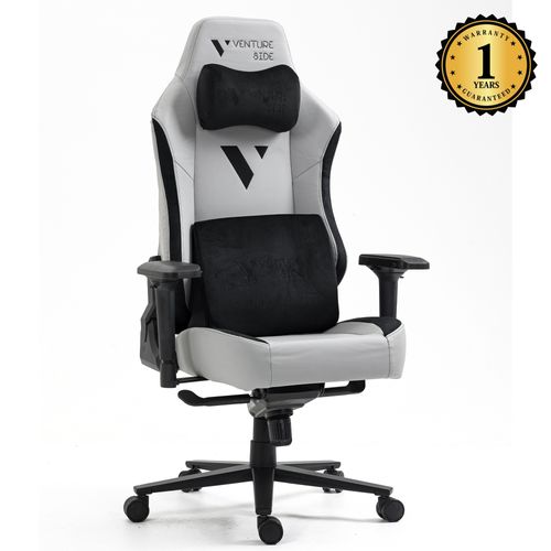 Silla Gamer Venture Side Prime Ash Gris Cuero Almohadilla Inteligente Magnetica Reclinable