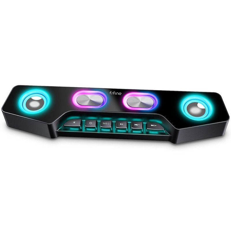 Fifine---Parlante-Ampligame-A16-RGB-Bluetooth-USB-Auxiliar---Negro