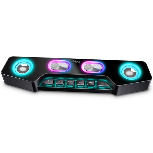 Fifine - Parlante Ampligame A16 RGB Bluetooth USB Auxiliar - Negro