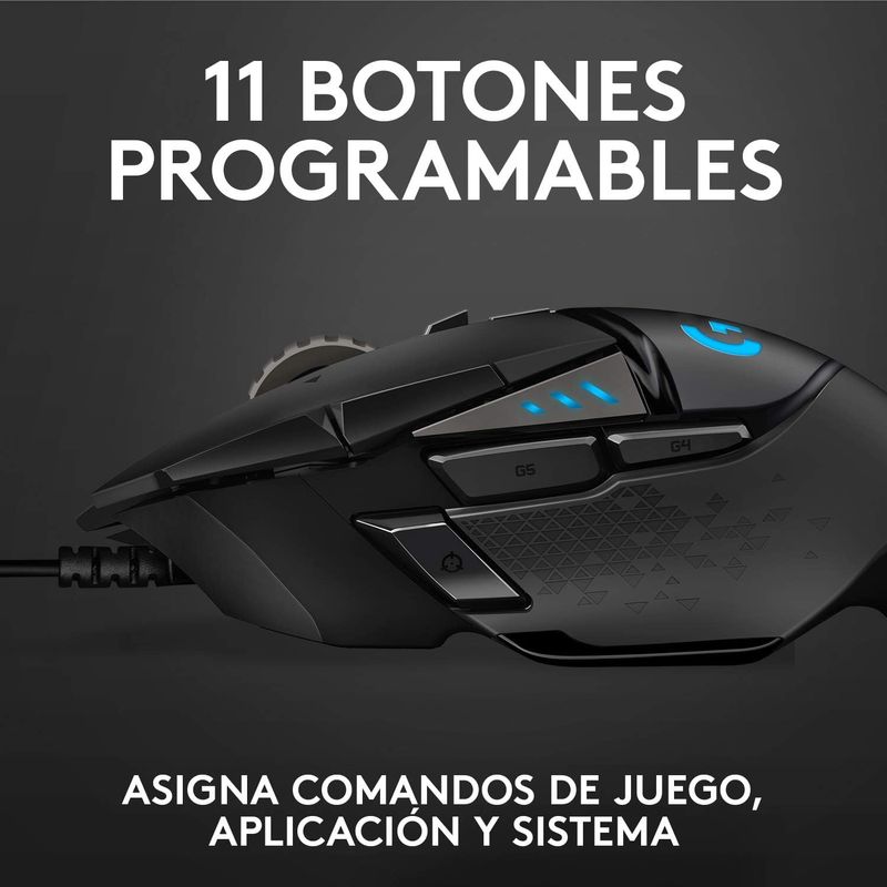 Mouse-Gamer-Logitech-G502-Hero-RGB-con-11-Botones-y-25K-DPI