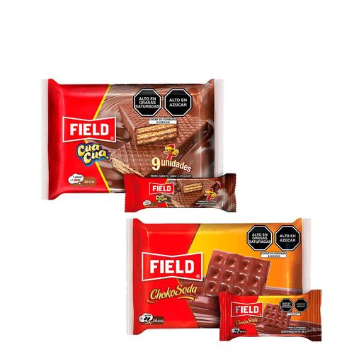 Pack FIELD Wafer Cua Cua 9un + Galletas ChokoSoda 6un + Galleta Doña Pepa 6un