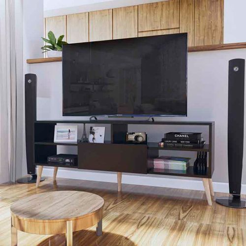 Mesa de TV Sao Leopoldo 65" 1 Puerta Movenda Negro