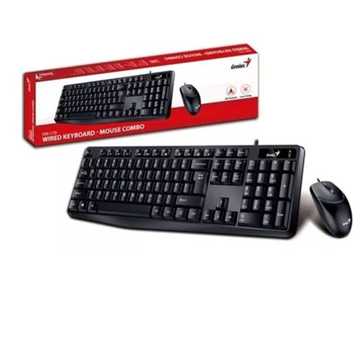 TECLADO GENIUS MOUSE KM-170 USB MULTIMEDIA BLACK
