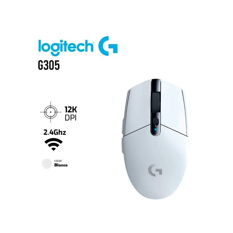 MOUSE-LOGITECH-G305-LIGTHSPEED-WIRELESS-WHITE-910-005289