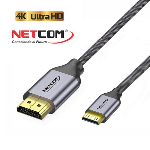 Cable Mini Hdmi a Hdmi 1.8 Metros NETCOM 2.0 4K 60 Hz ULTRA HD eARC