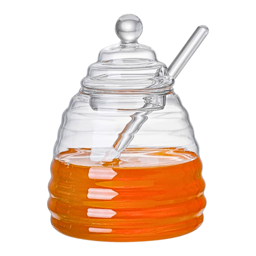 Frasco para Miel con Cuchara y Tapa de Vidrio Borosilicato 450 ml