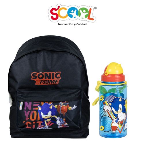 Mochila Sonic Tela + Botella