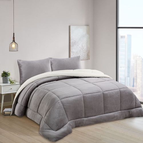 Edredón OI25 Flannel Sherpa 2 Plazas Taupe