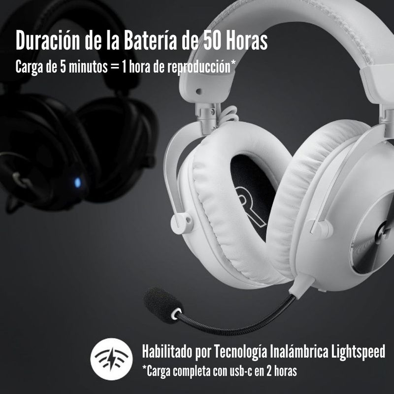 Logitech-G---Audifono-Pro-X-2-Lightspeed-Wireless---Blanco