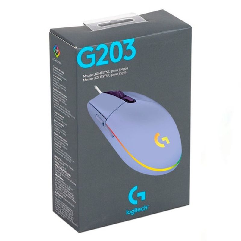 Mouse-Gamer-Logitech-G203-RGB-Lightsync-6-Botones---Violeta