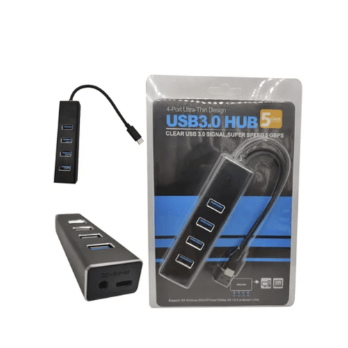 Hub 4 Puertos Usb 3.0 Tipo C 5gbps Indicador Led Super Speed delgado