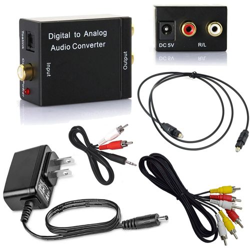 Kit Convertidor de Audio Optico Digital a RCA + cable optico rca aux