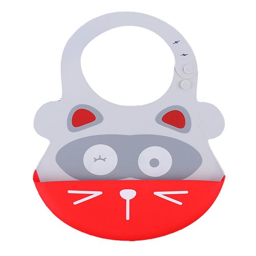 Babero Silicona Con Atrapa Comida Para Bebe Baby Froggie Mapache