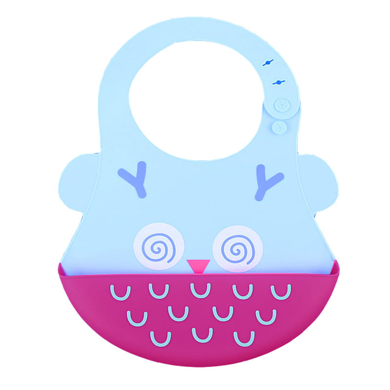 Babero-Silicona-Con-Atrapa-Comida-Para-Bebe-Baby-Froggie-Buho