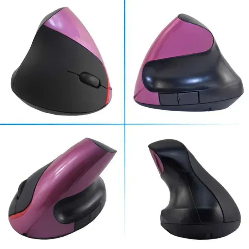 Mouse Vertical Optico Ergonómico Usb Evita Tunel Carpiano -Morado