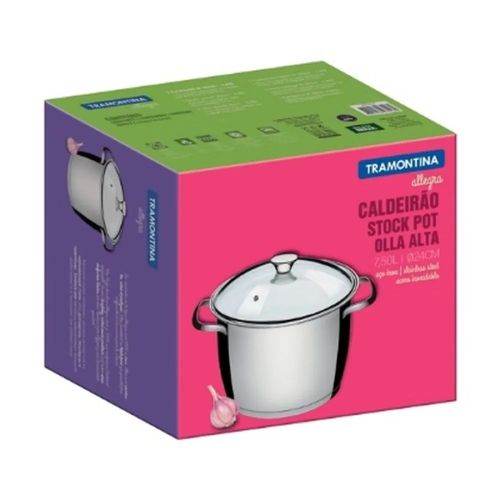 Olla Acero 24 Cm (7.40 Lt) Allegra T/Vid - Tramontina - 10116242