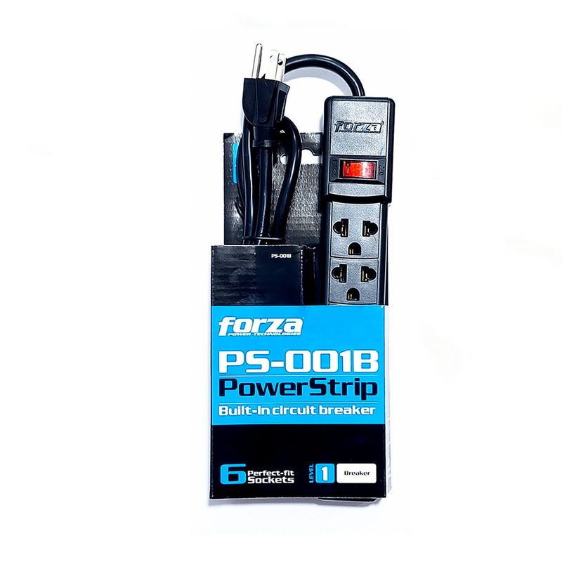 Supresor-de-Picos-Forza-6-Tomas---PS-001B---PowerStrip