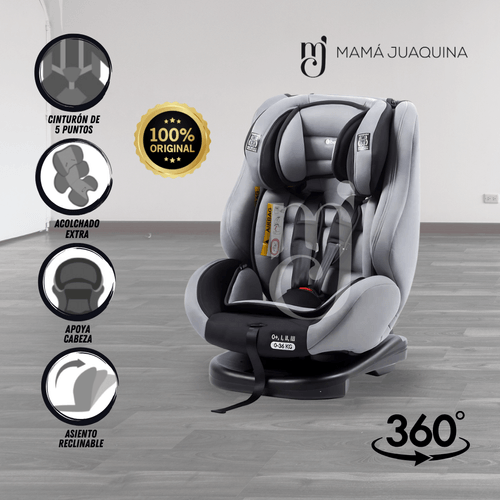 Silla de Auto Giratorio Ebaby «VERO 360°» Gris Oscuro