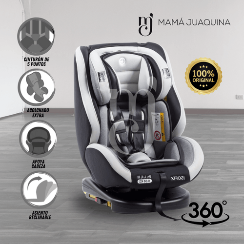 Silla de Auto Giratorio Ebaby «RUPAL ISOFIX» Gris