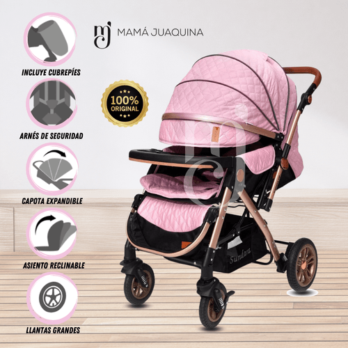 Coche Cuna de Lujo «SUNDAY DREAMS» Rosa