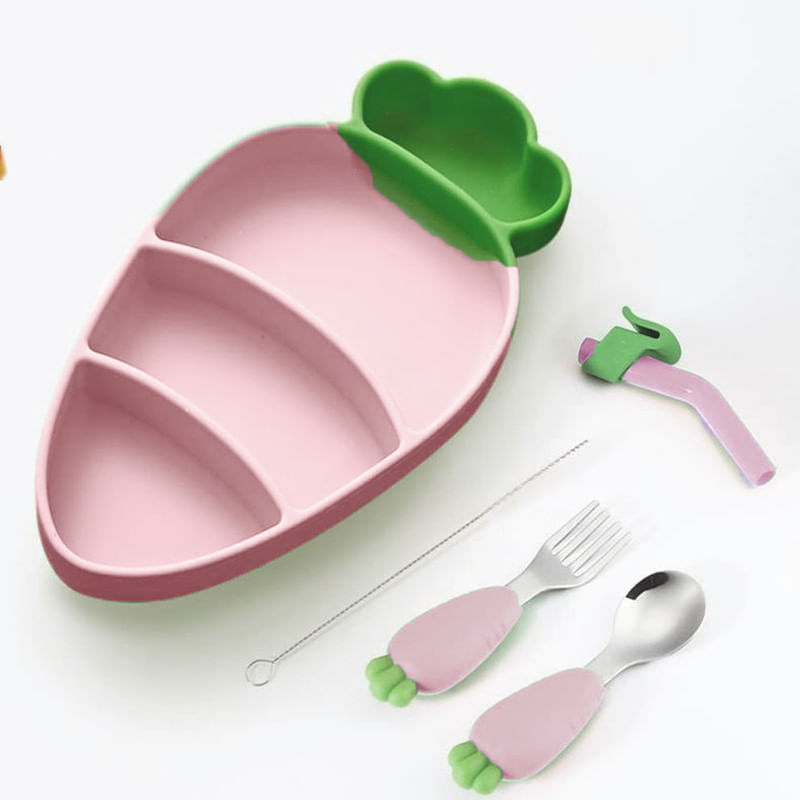 Pack-Babero-Buho-y-Set-Plato-Zanahoria-Rosado-para-bebe
