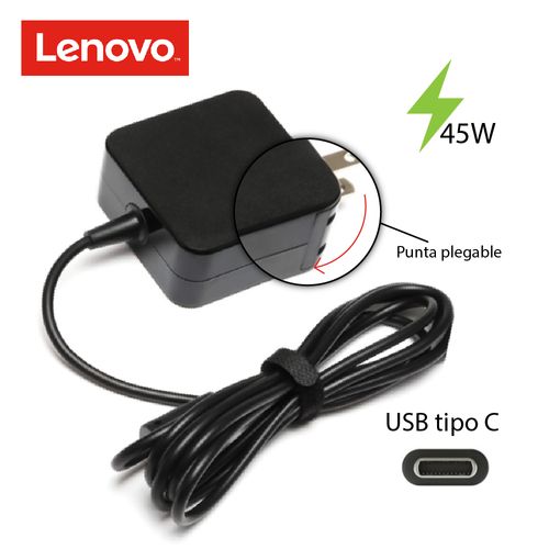 Cargador Laptop Lenovo 20V 2.25A Tipo C 45w Retráctil