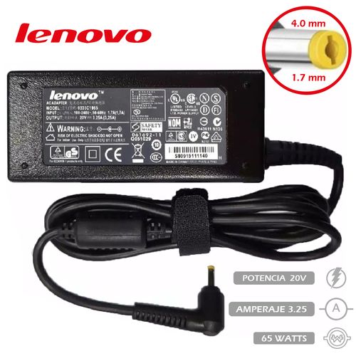 Cargador Genérico Lenovo 20v 3.25a 65w 4.0 x 1.7mm