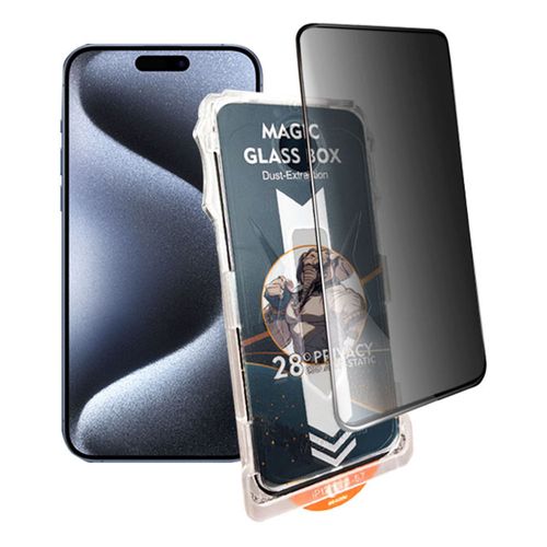 Protector de pantalla antiespía para iPhone 16 pro max, con kit de aplicación fácil