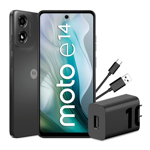 Celular Motorola Moto E14 64GB, 2GB ram, cámara principal 13MP, frontal 5MP, 6.6", gris