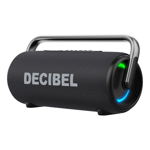 Parlante Bluetooth Decibel Soundbox Pro 60W RMS, hasta 10 horas de duración, potencia de bajos, resistente al agua y al polvo IPX5, negro