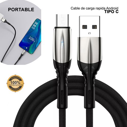 Cable Reforzado Tipo-C a USB 1Metro Negro APC230016